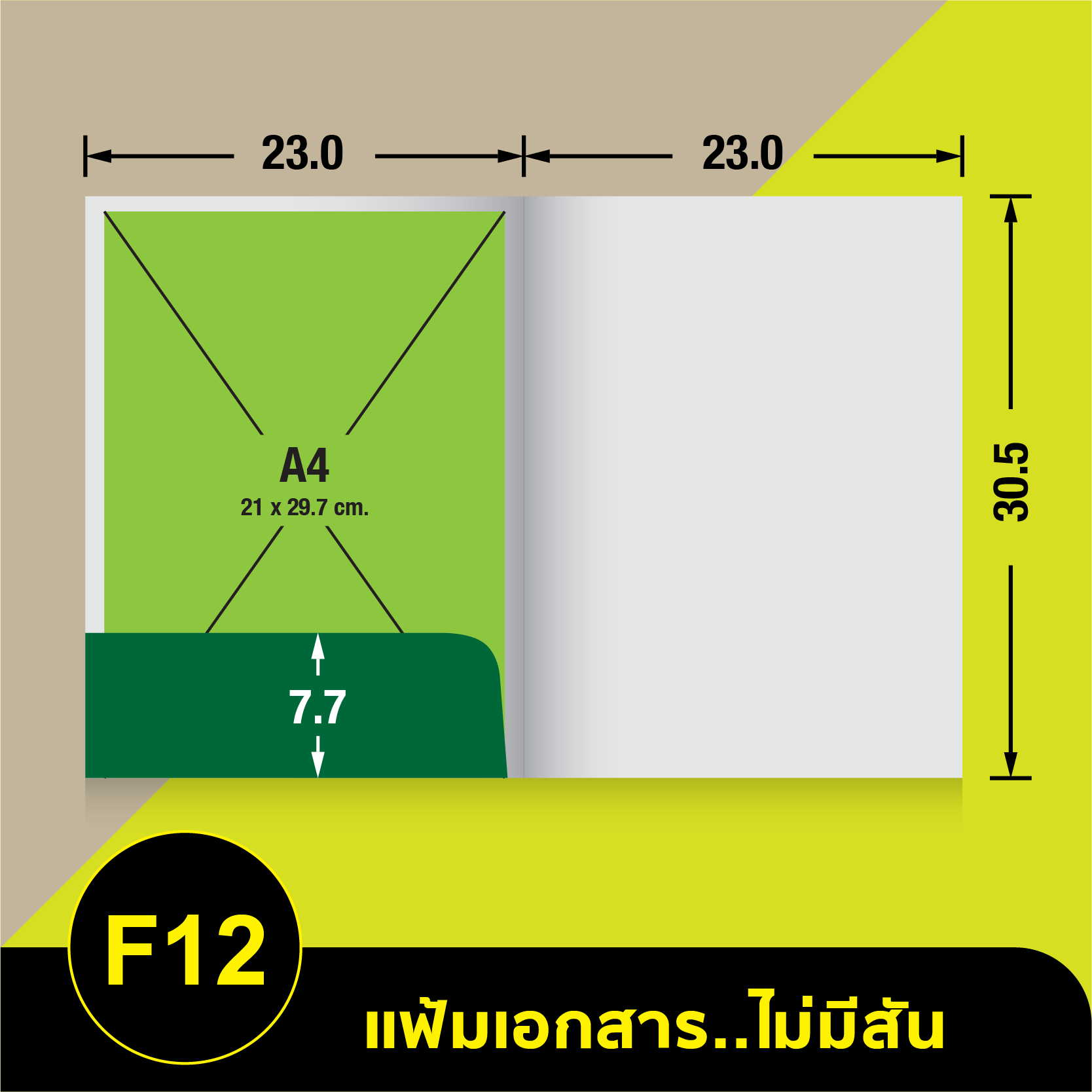 แฟ้มเอกสารไม่มีสัน-F12