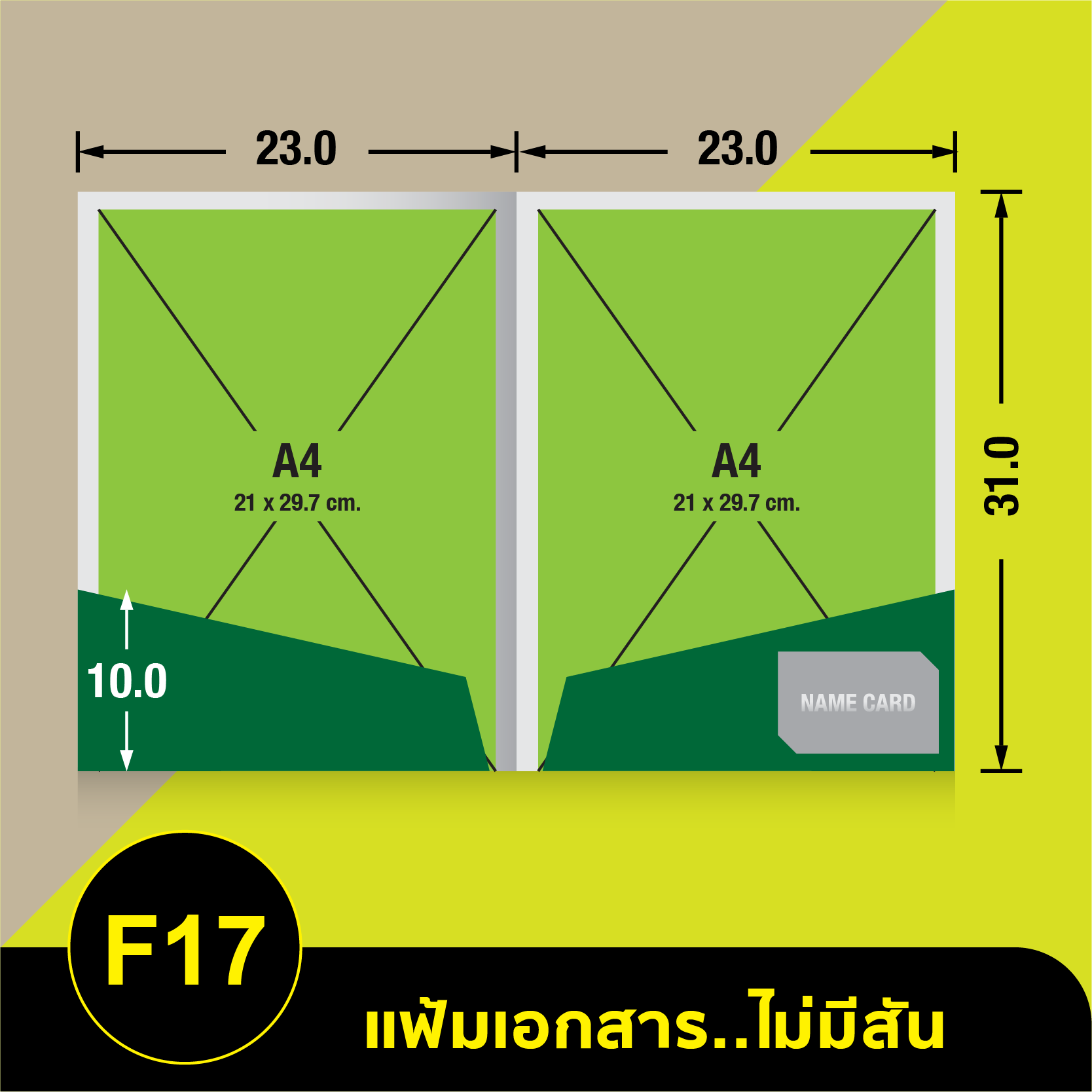 แฟ้มเอกสารไม่มีสัน-F17