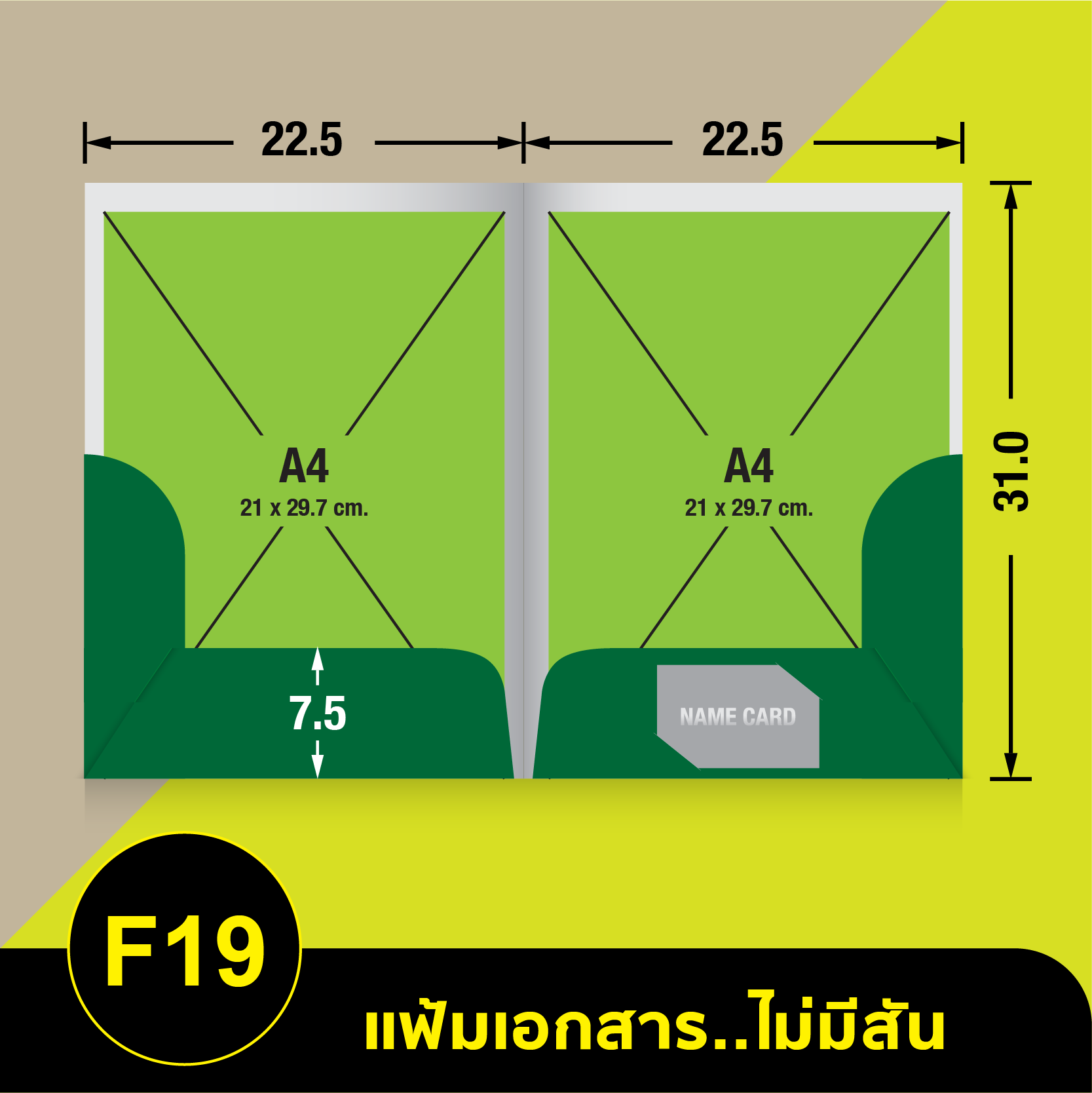แฟ้มเอกสารไม่มีสัน-F19
