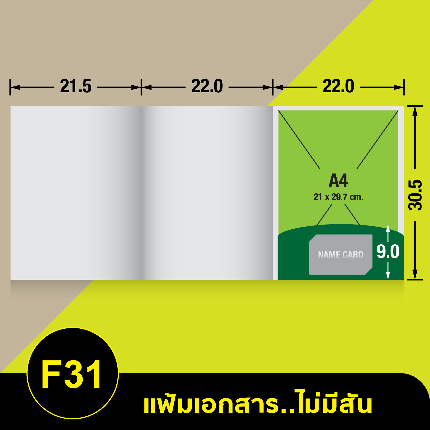 แฟ้มเอกสารไม่มีสัน-F31